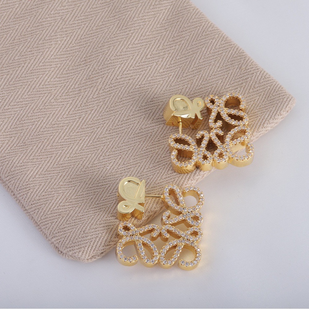 Loewe Elegant Gold Script Earrings - image 4